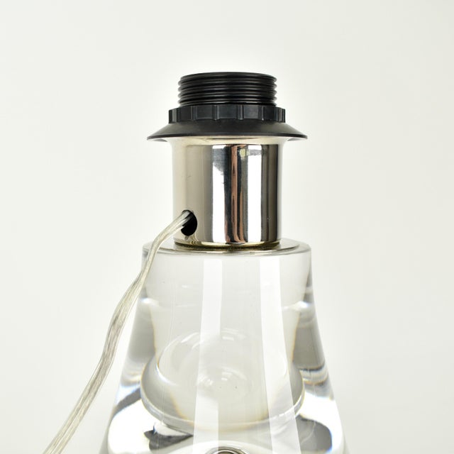 Transparent Mid 20th Century Mid Century Modern Bubble Crystal Glass Table Lamp For Sale - Image 8 of 8