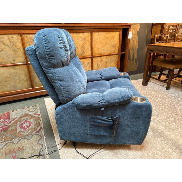 Teal Flexispot Okin Motor Power Lift Recliner Chair For Sale - Image 8 of 12