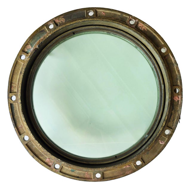 Bronze Museum-Quality 24" Antique Solid Bronze 4-Dog Porthole – Sf Oyster House Provenance (90 Lbs) For Sale - Image 8 of 13