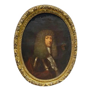 18th Century Painting of a Nobleman Neils Rosenkrantz, Framed For Sale
