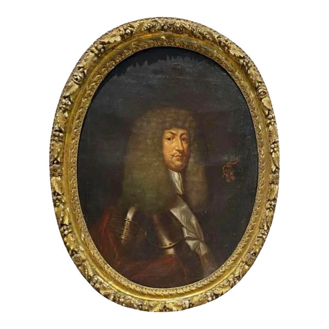 18th Century Painting of a Nobleman Neils Rosenkrantz, Framed For Sale