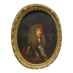 18th Century Painting of a Nobleman Neils Rosenkrantz, Framed