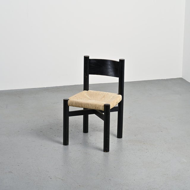 Meribel chair by Charlotte Perriand, designed in the 1950s to furnish the Méribel ski resort in the French Alps. Made of...