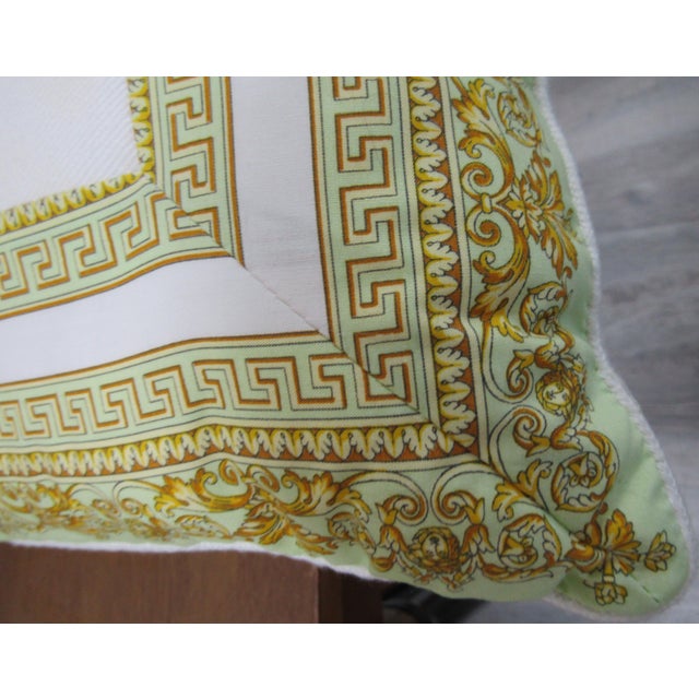 Versace Gianni Versace Home Collection Medusa Green White Square Throw Pillow For Sale - Image 4 of 7