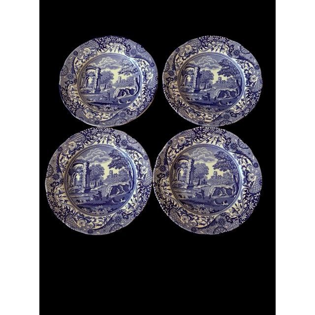 Spode Late 20th Century Spode Blue Traditional Transferware Plates - Set of 4 For Sale - Image 4 of 8