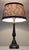 1950s Mid-Century Modern German Table Lamp with Patinated Metal Base and Handmade Fabric Shade by Lamplove, 1950s For Sale - Image 5 of 8
