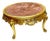 French-Style Round Coffee Table – Large Marble Top With Ornate Gold Leaf Frame & Carved Details For Sale