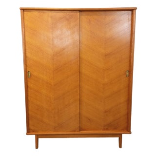 Vintage Oak Wardrobe, 1960s For Sale