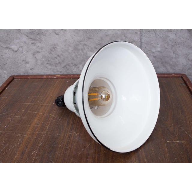 Industrial Industrial Enamel Ceiling Lamp in White, 2000s For Sale - Image 3 of 9