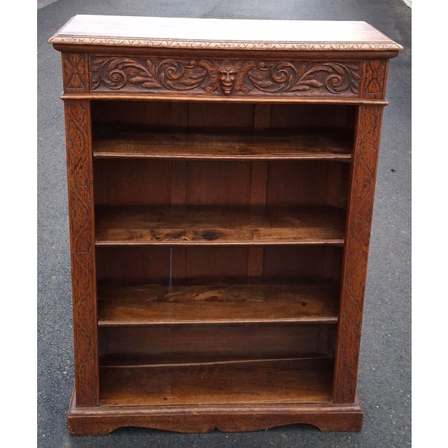 Victorian Victorian Renaissance Carved Oak Bookcase, Circa 1880s For Sale - Image 3 of 13