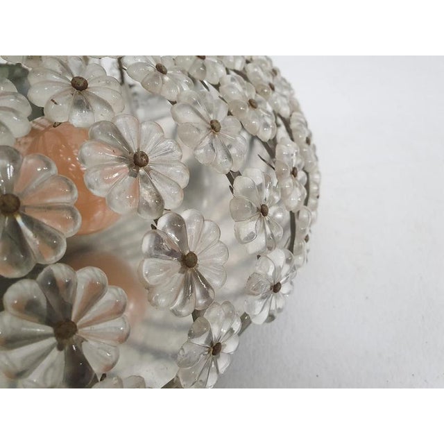 Mid-Century Ceiling Light with Glass Flowers, France, 1960s For Sale - Image 3 of 8