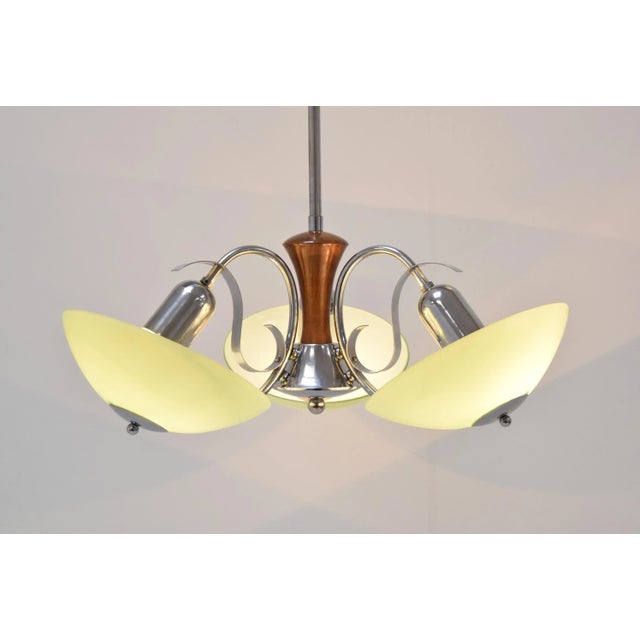 Metal Art Deco Chandelier, 1930s For Sale - Image 7 of 14