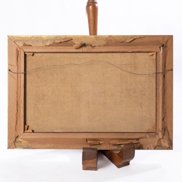 Mid 20th Century Oil on Canvas Hay Wagon With Horse and Wagon For Sale - Image 9 of 9