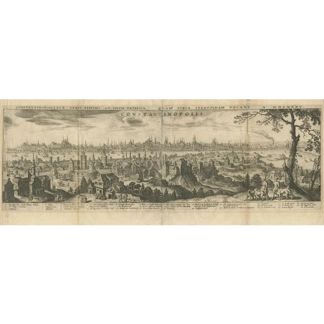 Matthäus Merian the Elder, Constantinople Panorama, 1635, Engraving For Sale - Image 11 of 12