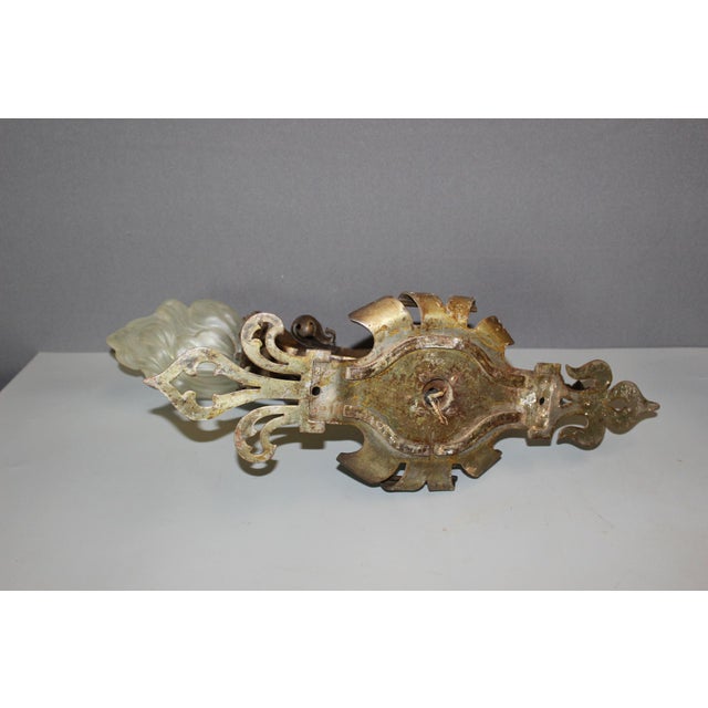 Gothic Wrought Iron Wall Sconces, 1890s, Set of 2 For Sale - Image 6 of 14