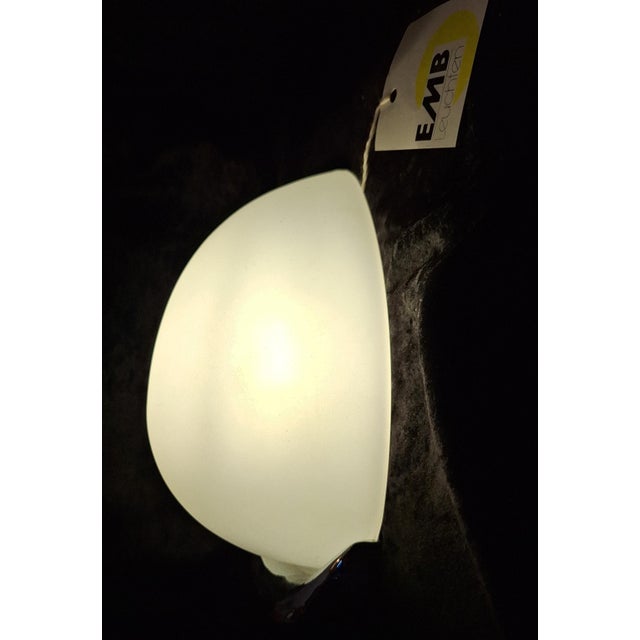 Vintage Wall Lamp with Chrome-Plated Metal Frame and White Glass Shade by EMB, 2000s For Sale - Image 9 of 9