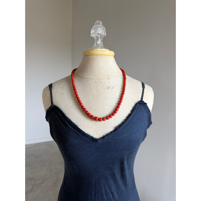Genuine Red Coral Necklaces, Hand-Knotted Strands in Natural Coloration, a Pair For Sale - Image 4 of 15
