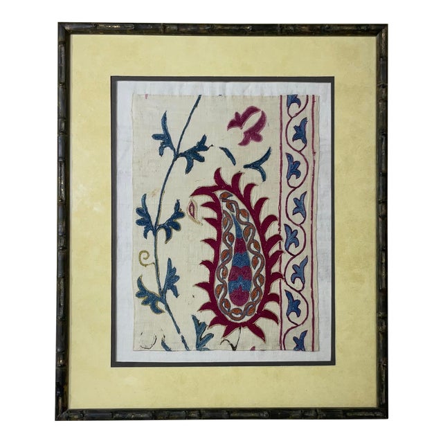 Single 19 Century Antique Suzani Wall Hanging For Sale