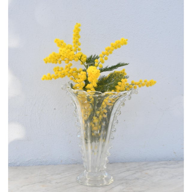 Glass Art Decò Murano Bullicante Vase by Barovier & Toso, 1950s For Sale - Image 7 of 10