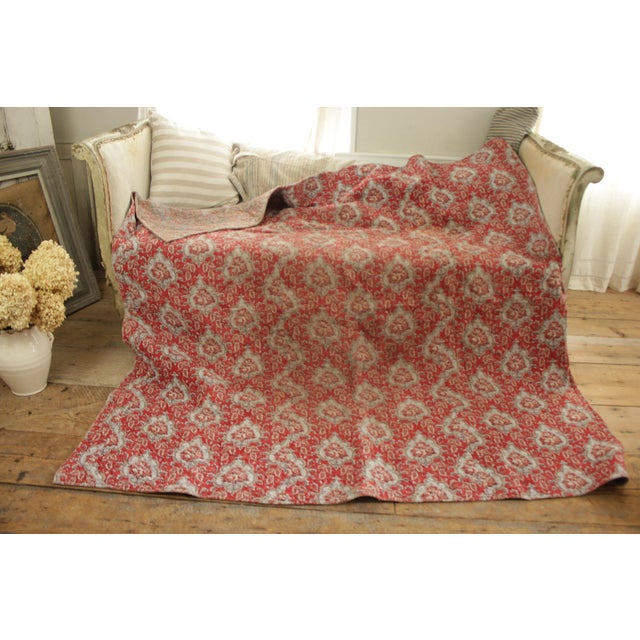 Antique French Faded Floral Boutis Quilt Chairish