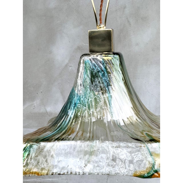 Italian Murano Glass Pendant Light in the style of Mazzega, 1970s For Sale - Image 12 of 18