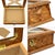 Beautiful vintage wooden display box featuring a richly figured burl wood finish and a large glass-panel lid. The...