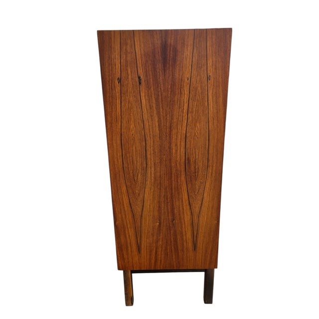 Brown 1970s Danish Modern Rosewood Dresser High Chest of Drawers For Sale - Image 8 of 15