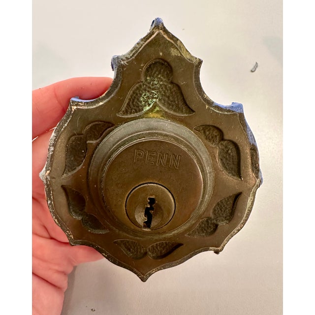 Spanish Revival Solid Brass Entry Hardware Set – Penn Spain, Ornate Vintage For Sale - Image 13 of 16