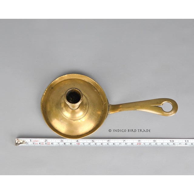 Antique French Bronze Candlestick Holder With Long Handle For Sale In Greenville, SC - Image 6 of 8