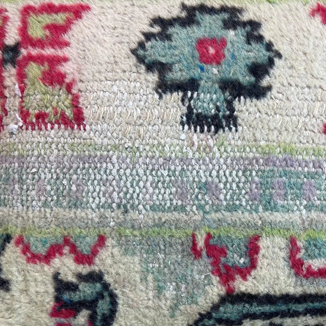 1960s Large Turkish Handmade Decorative Rug Cushion Cover For Sale - Image 5 of 11