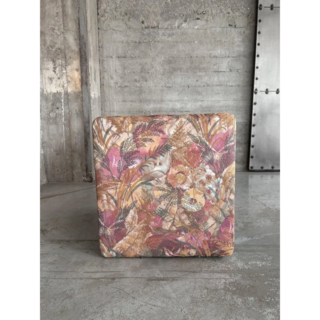 Vintage Upholstered Pastel Floral Nightstand, 1960s For Sale - Image 6 of 11