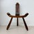 Brutalist Spanish Brutalist Hand Carved Oak Tripod Chair, 1970s For Sale - Image 3 of 18