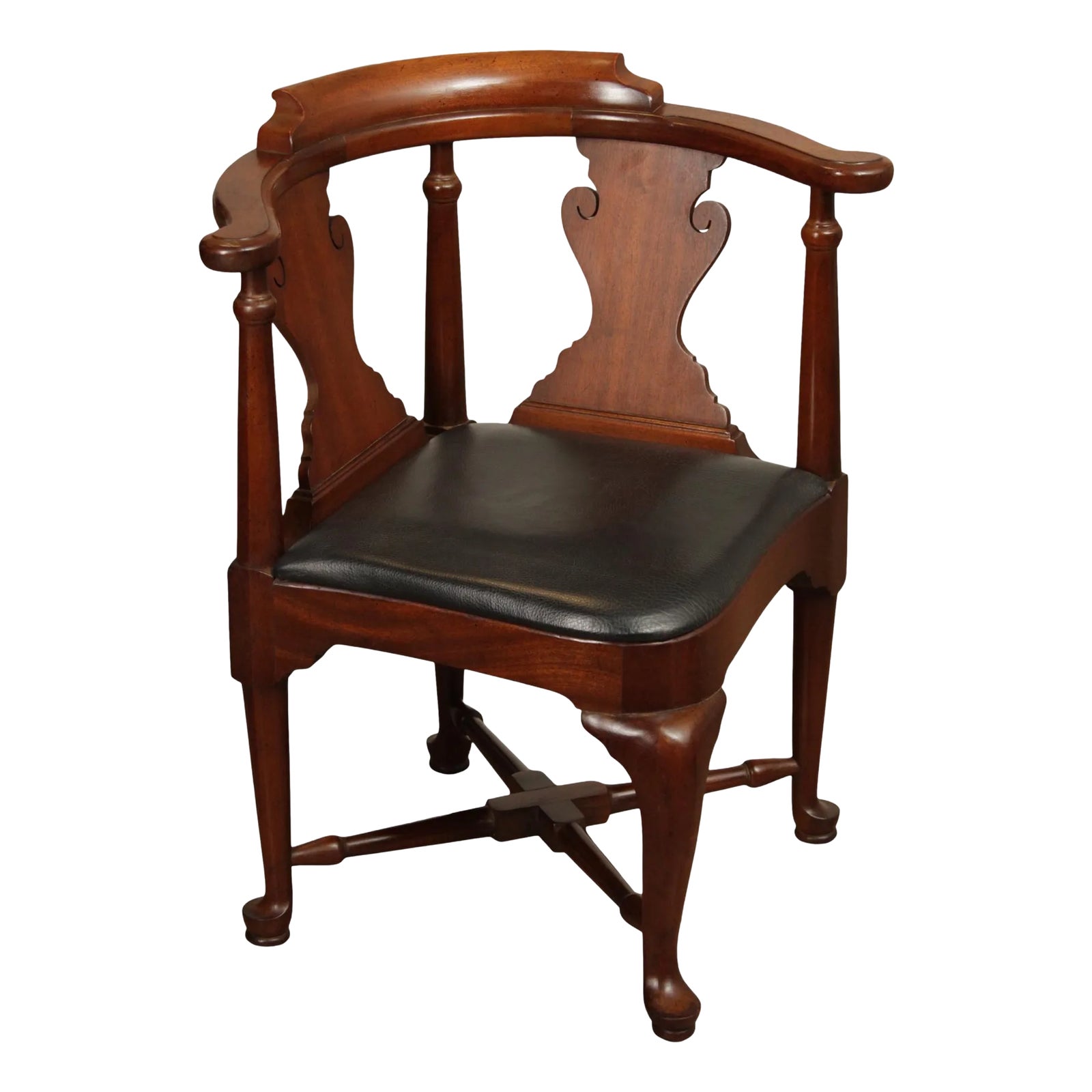 Queen Anne Style Vintage Mahogany Corner Chair Chairish