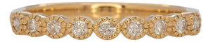 Diamond Band With Milgrain Detailing: Solid 14k Gold – Round Minimalist Jewelry, Size 6.75