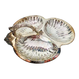 Vintage Wallace Silver Plated Clam Shell Design Sectional Serving Tray