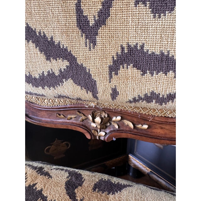 Wood 1950s Louis XV Chair in Scalamandre Tigre Upholstery For Sale - Image 7 of 9