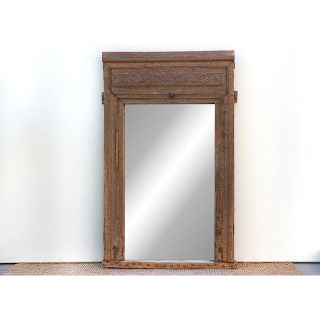 Early 19th Century Ancient Heritage Portal Carved Doorway Mirror For Sale - Image 5 of 6