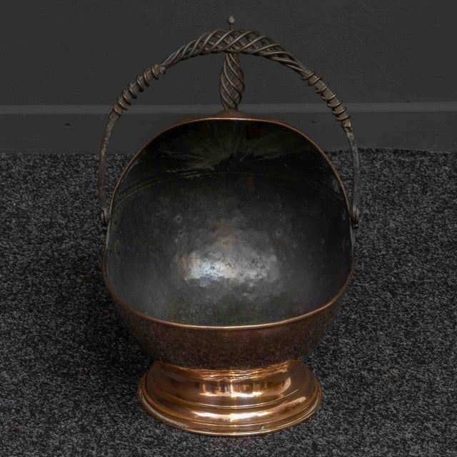 Antique Victorian Copper Helmet Coal Bucket For Sale - Image 9 of 15