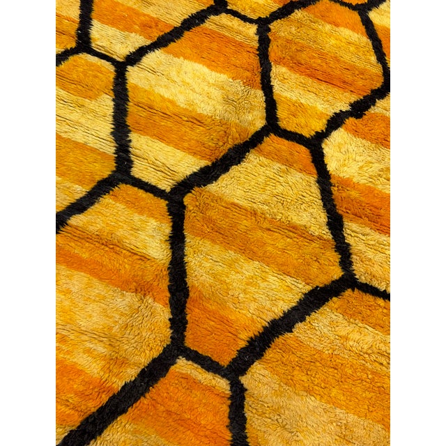 Moroccan Vintage Yellow & Orange Moroccan Rug 6’9" X 9’7" For Sale - Image 3 of 9