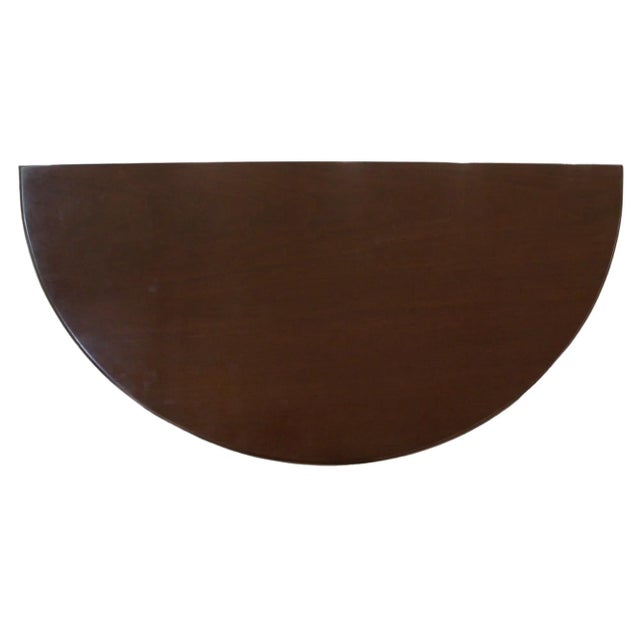 Fine George III English Mahogany Demilune Two Swing Drawers Table For Sale - Image 11 of 12