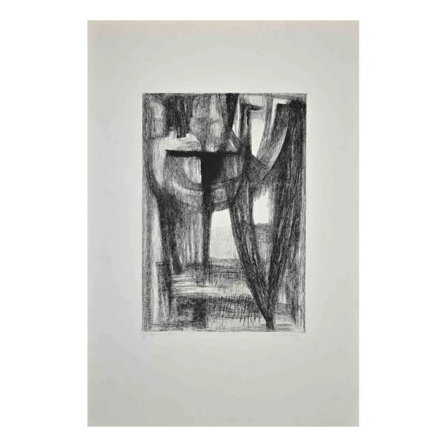 Camille Berg, Fishing Nets, Original Etching, Mid 20th-Century For Sale