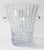 Substantial vintage fluted cut glass ice bucket or champagne bucket featuring rounded blown glass handles and intricately...