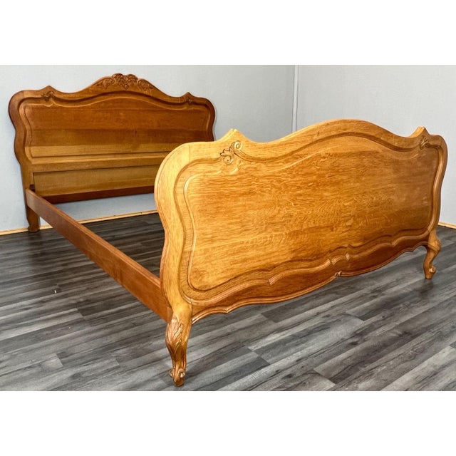 Gold Vintage Bed Frame in Oak For Sale - Image 8 of 11