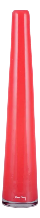 Tall and Slender Art Glass Vase in Orange Glass by Henry Dean, Belgian