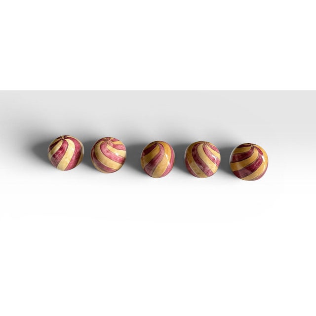 Rare Retired Set of Forty-Seven MacKenzie-Childs Hand-Painted Swirl Ceramic Knobs For Sale - Image 11 of 16