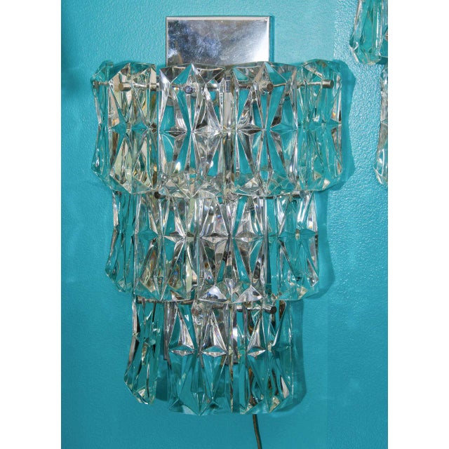 1970s Kinkeldey Mid Century Large Three Tier Sconces - a Pair For Sale - Image 5 of 6