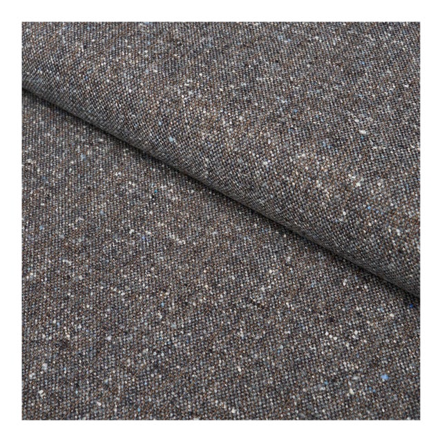 Schumacher Clarke Donegal Wool Blend Fabric in Dark Grey For Sale