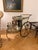 Gorgeous Gold Antique Bar Cart With Wheels For Sale - Image 4 of 7