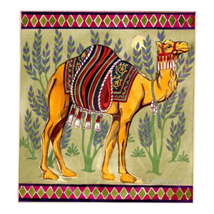 Matted Original Global Camel R Painting, by Kathleen Ney