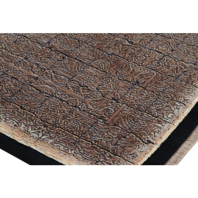 Rug & Kilim’s Contemporary Rug in Brown With Geometric Patterns “Imperial Edict” For Sale In New York - Image 6 of 7